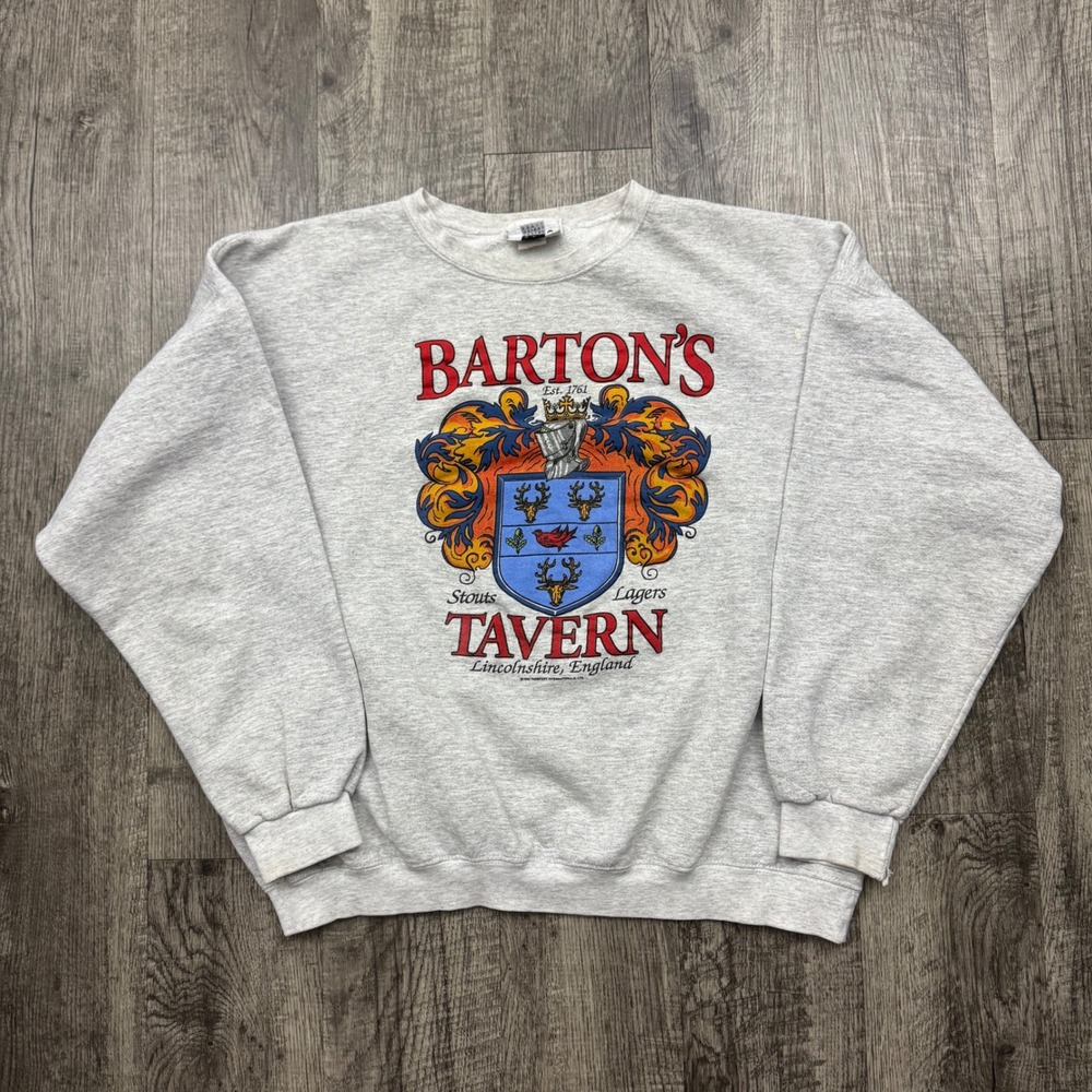 Vintage Barton's Tavern Sweatshirt Pub Beer Stouts Lagers England